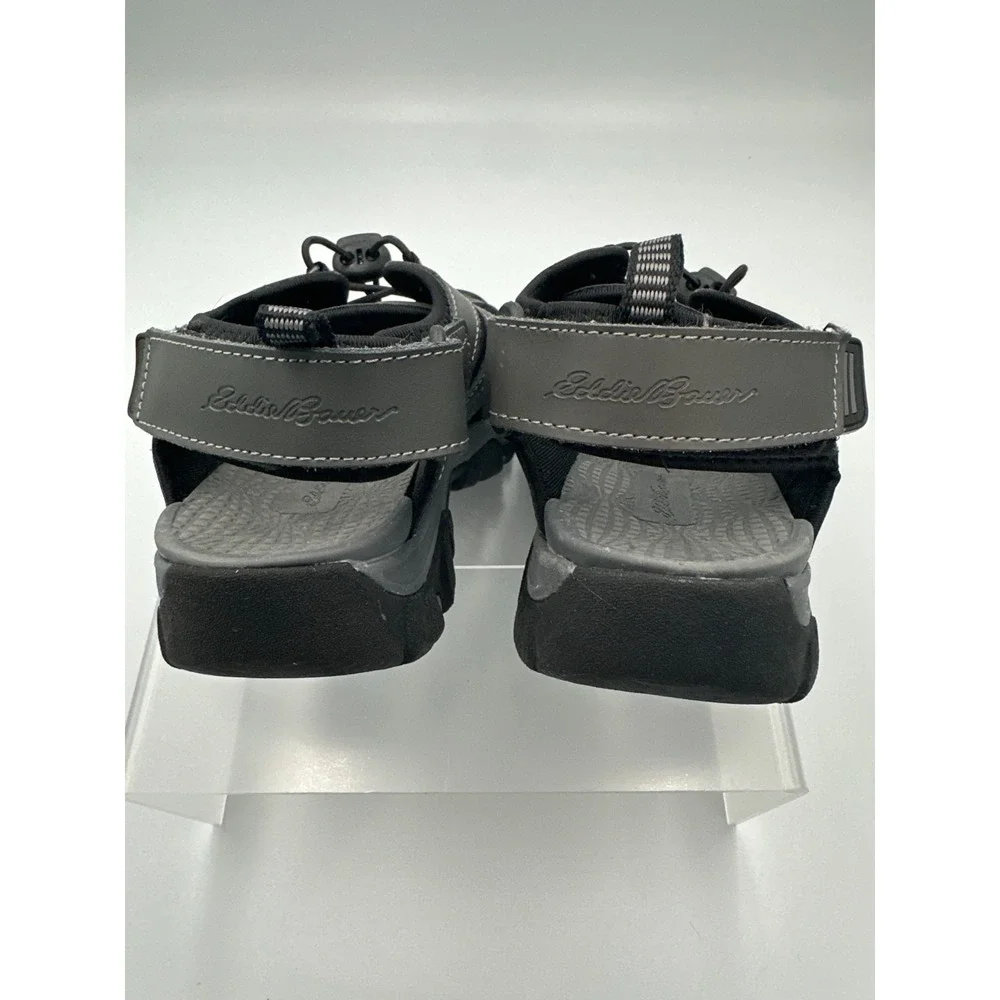 Eddie Bauer Stewart Bump Toe Fisherman Leather Hiking Sport Sandals Sz 9 Gray